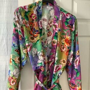 Johnny Was 100% silk robe kimono XXL butterfly lovers!